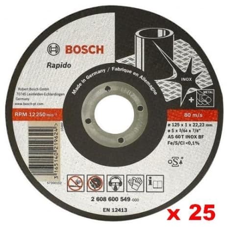 25 tarcz 1x125mm RAPIDO INOX Bosch